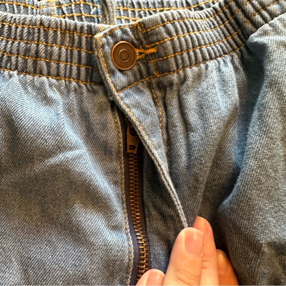 Vintage Haband Size 42 Light Wash Denim Flannel Lined Elastic Waist Jean Bootcut - Picture 5 of 14